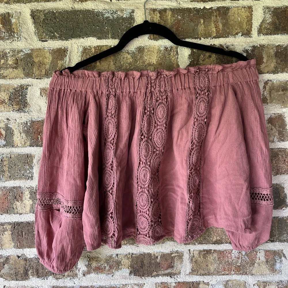 American Eagle Outfitters Rose Off the Shoulder Top